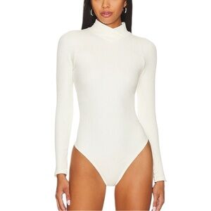New FP INTIMATELY by Free People Ribbed Mockneck Bodysuit Ivory Cream XS/S & M/L
